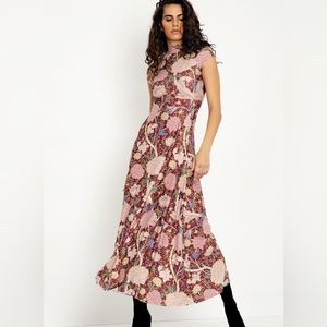 Blackmilk Clothing Rare Peony print MAXI DRESS - LIMITED
